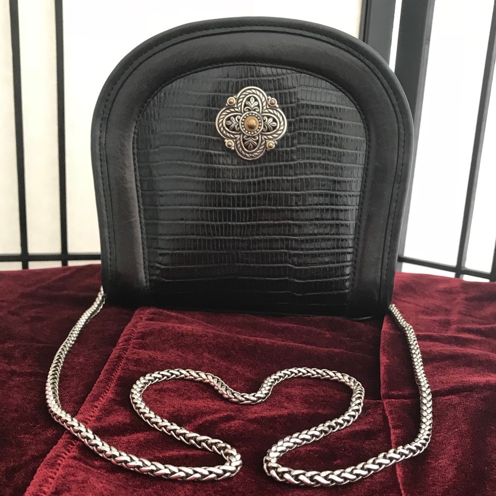 Brighton Leather Purse w/ Silver Ornament & Strap